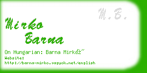 mirko barna business card